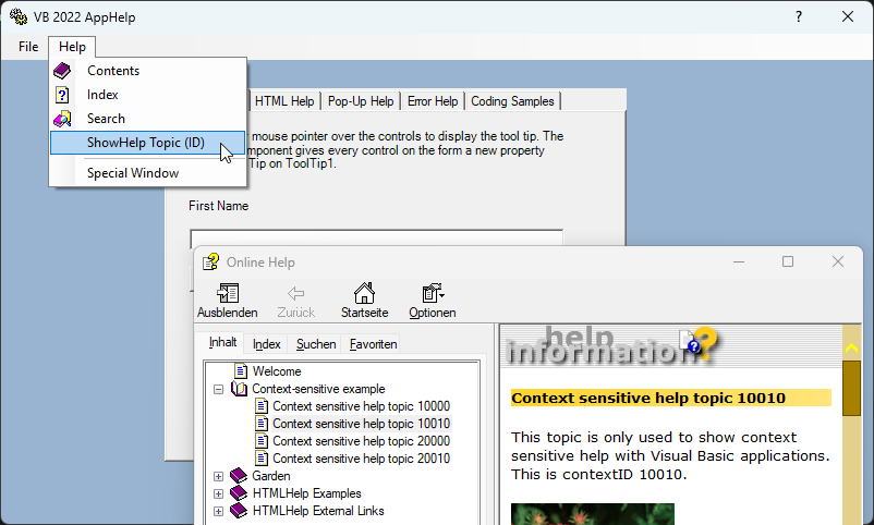 AppHelp CHM ContextID