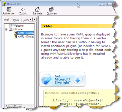 Show XAML in CHM help file.
