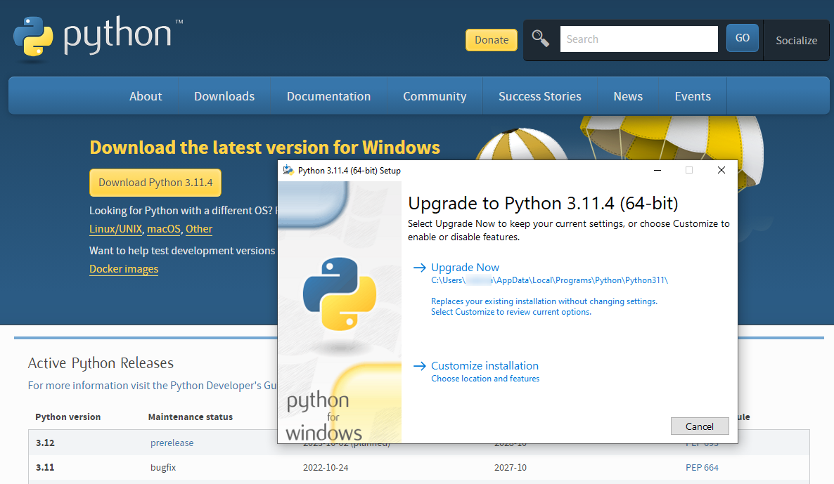 Python herunterladen und installieren oder aktualisieren