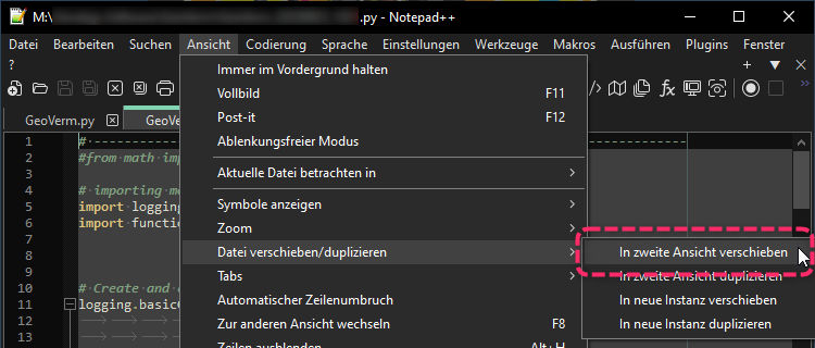 sub-menu tab view
